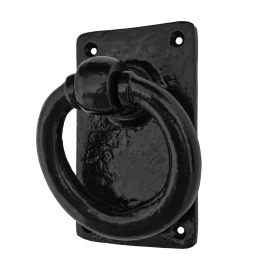 Iron Ring Door Handle Pull Handle 9cm with Weatherproof Black Finish