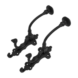 Baroque Cast Iron Wall Mounted Coat Hooks Heavy Duty (Set of 2)