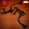 Baroque Cast Iron Wall Mounted Coat Hooks Heavy Duty (Set of 2)