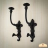 Baroque Cast Iron Wall Mounted Coat Hooks Heavy Duty (Set of 2)