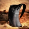 Drinking Horn Tankard 500ml with Engraved Valknut