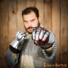 Fantasy hourglass gauntlets with inner leather gloves