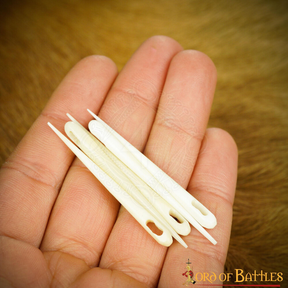 45mm bone needles, sewing needles made of bone, set of 5 | Outfit4events