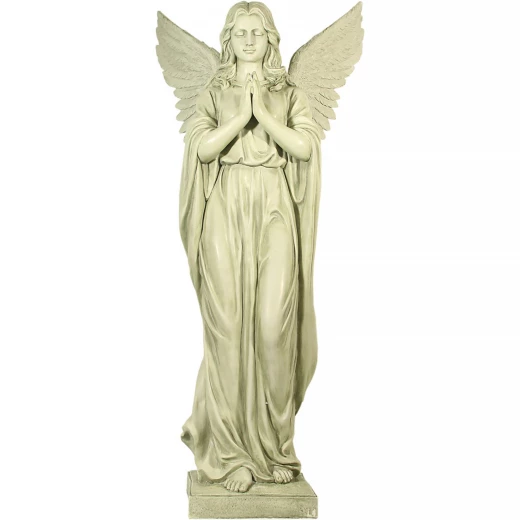 Beautiful statuette of a standing angel with hands folded in prayer 96cm