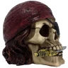 Pirate Skull with Knife Between the Teeth 13cm Decorative Polyresin Figurine