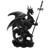 Black Dragon with Crystal and Sword-Letter Opener 20cm Decorative Polyresin Figurine