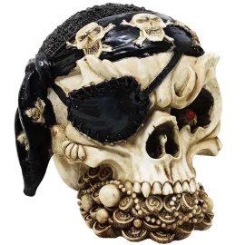 Dekofigur Totenkopf mit Piratentuch 9cm