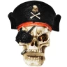 Skull with Pirate Cap 10cm Decorative Polyresin Figurine