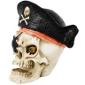 Skull with Pirate Cap 10cm Decorative Polyresin Figurine