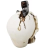 Skull with Hatchet in Head 9cm Decorative Polyresin Figurine