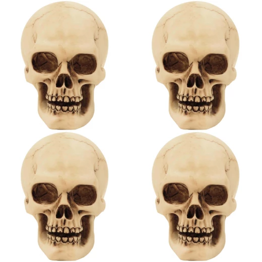 Set of 4 skulls 7cm Decorative Polyresin Figurines