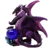 Purple Dragon with Blue Crystall Ball 10cm Decorative Polyresin Figurine