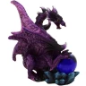 Purple Dragon with Blue Crystall Ball 10cm Decorative Polyresin Figurine