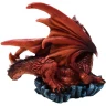 Red Dragon with Blue Crystall Ball 9cm Decorative Polyresin Figurine