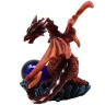 Red Dragon with Blue Crystall Ball 9cm Decorative Polyresin Figurine