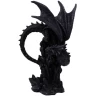 Black Dragon on Rock 13cm Decorative Polyresin Figurine