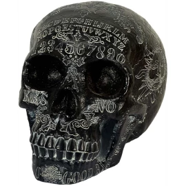 Dekofigur Ouija Totenkopf schwarz 16cm