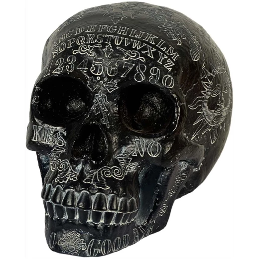 Black Ouija Skull 16cm Decorative Polyresin Figurine