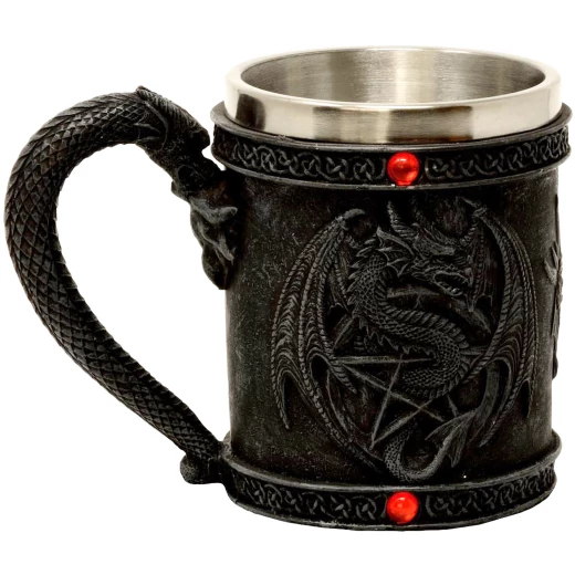 200ml Mug with Dragon and Red Acrylic Stones