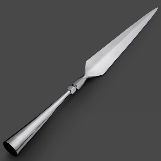 Sharp medieval spearhead, polished