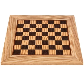 Handcrafted Olive Wood & Wenge Inlaid Chessboard - 40x40cm