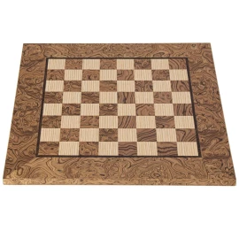 Handcrafted Walnut Burl & Oak Inlaid Chessboard - 50x50cm