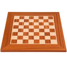 Handcrafted Mahogany Wood & Oak Inlaid Chessboard - 40x40cm