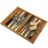 Grey Beige Ostrich Tote Backgammon 30x20cm (Travel size)