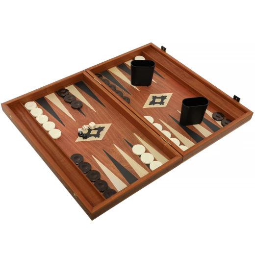 Mahogany Replica Backgammon with Side Racks