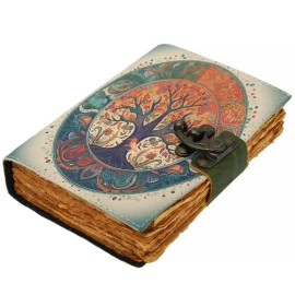 Leather journal UV printed with Mystical Tree of Life