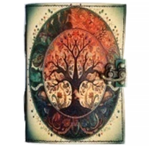 Leather journal UV printed with Mystical Tree of Life