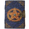 Leather diary with UV print "Spell book with pentagram”