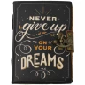 Leather journal “Never Give up on Your Dreams”