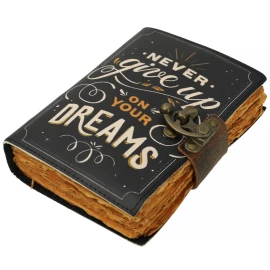 Leather journal “Never Give up on Your Dreams”