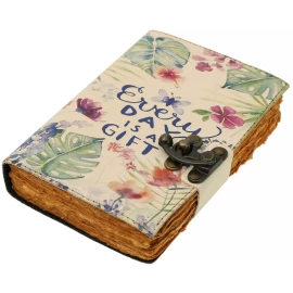 Leather Journal with UV printed “Every DAY Is a GIFT” design