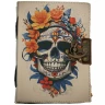 Handgefertigtes Leder-Notizbuch Dia de los Muertos-Totenkopf