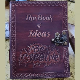 Kožený zápisník na nápady “The Book of Ideas | Be Creative”