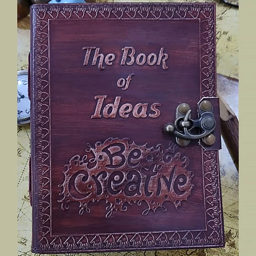 Handmade Leather Notebook ‘The Book of Ideas | Be Creative’