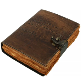 Leather-embossed notebook ‘It Is Good to Have an End to Journey Towards; But It Is the Journey That Matters, in the End’.