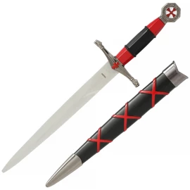 Black and Red Templar Dagger 37cm incl. Sheath