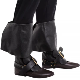 Leather Boot Toppers with Buckles - Outlet