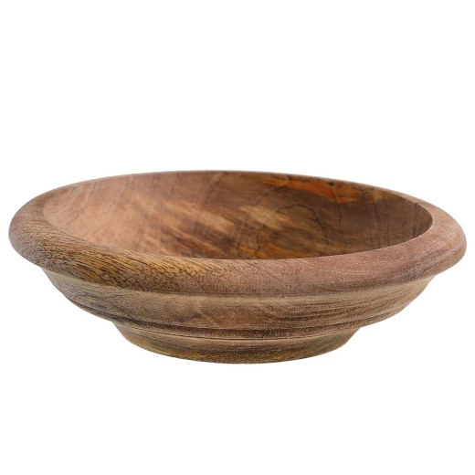 Decorative turned wooden bowl with a diameter of 18 cm