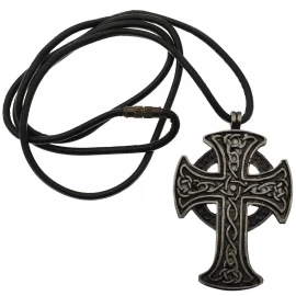 Lederkette mit keltischem Kreuz-Anhänger