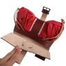Medieval Leather Belt Pouch with three Compartments