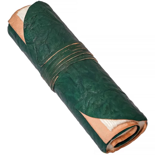 Handmade Green Leather Scroll Journal