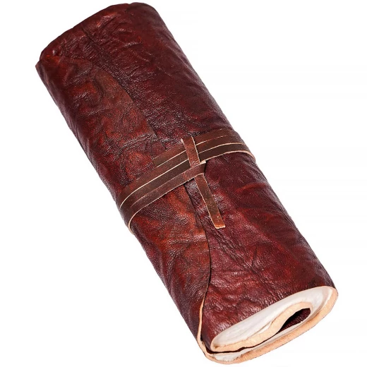 Handmade Scroll Brown Leather Travel Journal