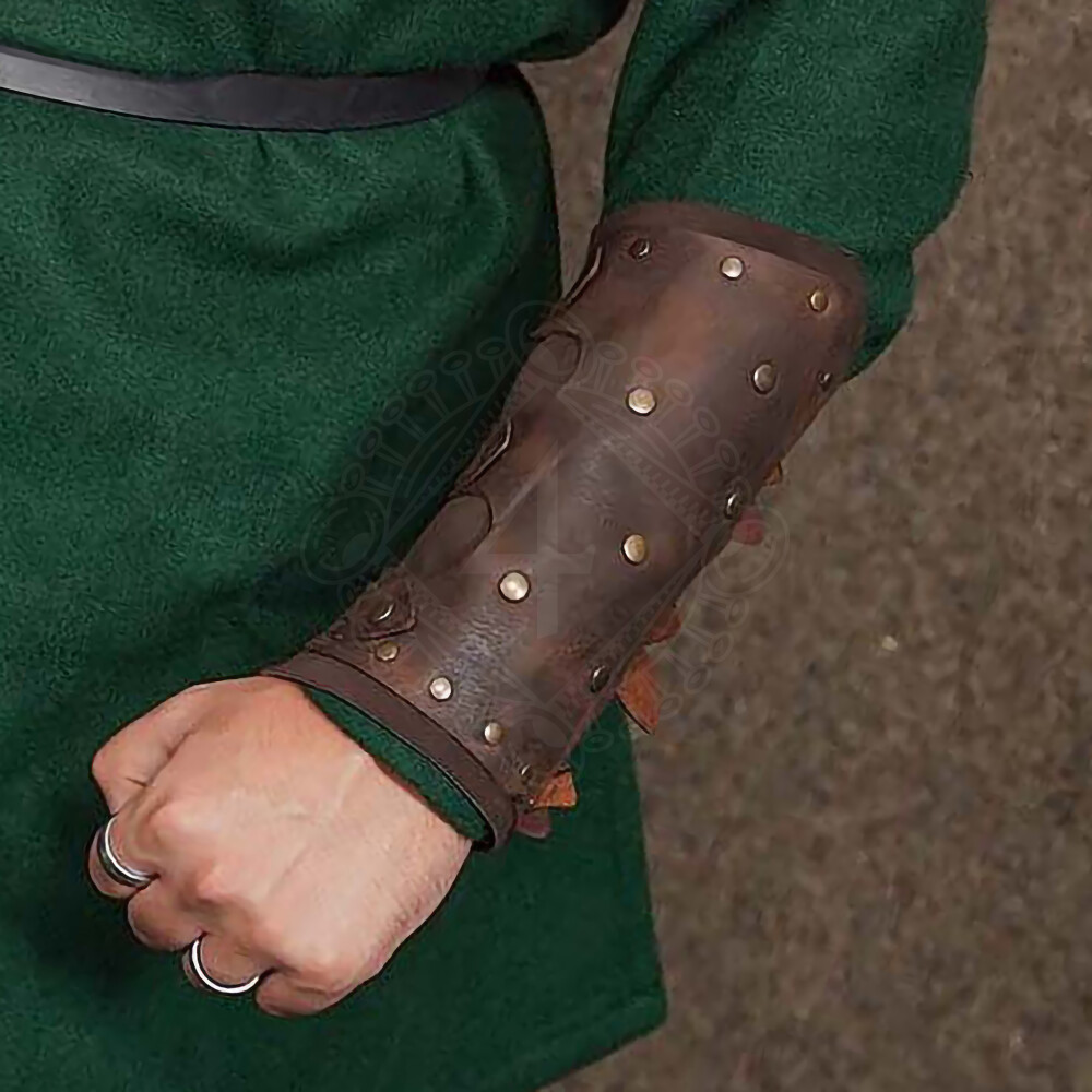 Leather Gauntlet Wristband Wrist Armor Leather Bracers Medieval Vambrace  Archery
