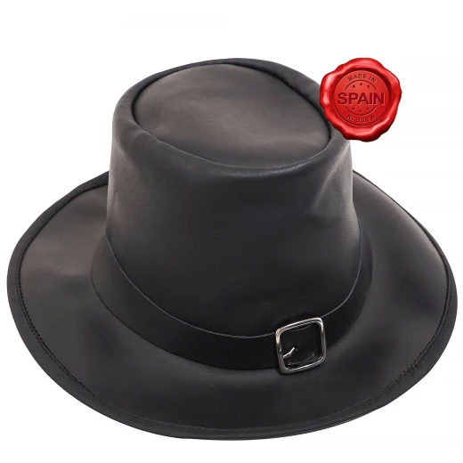 Handcrafted Genuine Leather Hat from Smooth Leather, size L - Outlet