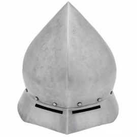 Špičatý železný klobouk z 1,6mm oceli, 1. polovina 15. století