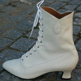 Damen Lederstiefeletten, helle Naturlederfarbe, Größe EU40 - Outlet